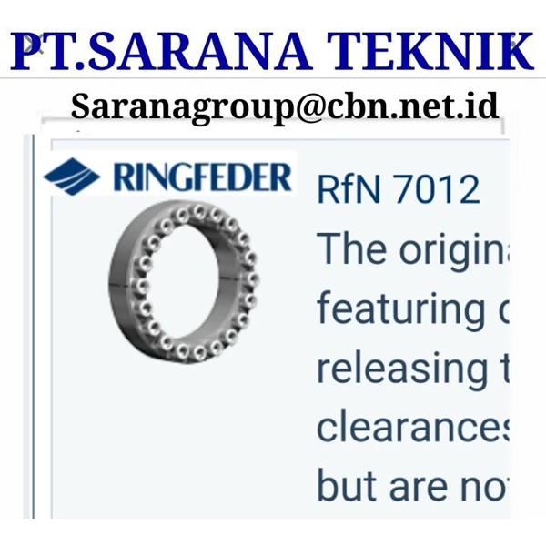 RINGFEDER LOCKING ASSEMBLY RFN 7012 PT SARANA COUPLING RFN 7014